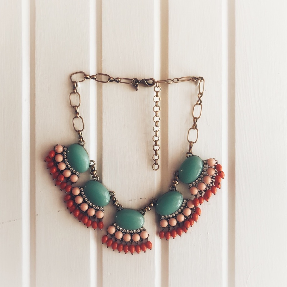 J Crew Fan Fringe Statement Necklace